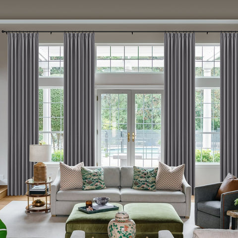 OY66 Ultra-Soft Blackout Double-Sided Lightweight Linen Curtain Pinch Pleat 1 Panel