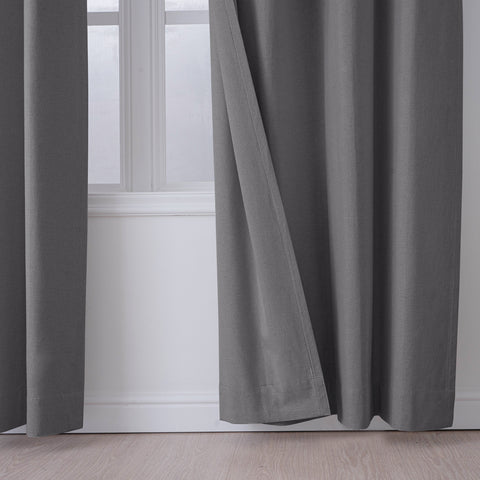 OY66 Extra Long Ultra-Soft Blackout Double-Sided Lightweight Linen Curtain 1 Panel