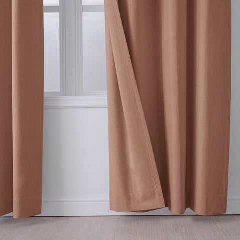 OY66 Ultra-Soft Blackout Double-Sided Lightweight Linen Curtain Pinch Pleat 1 Panel