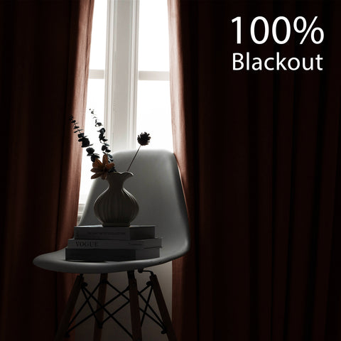 OY66 Ultra-Soft Blackout Double-Sided Lightweight Linen Curtain Pinch Pleat 1 Panel