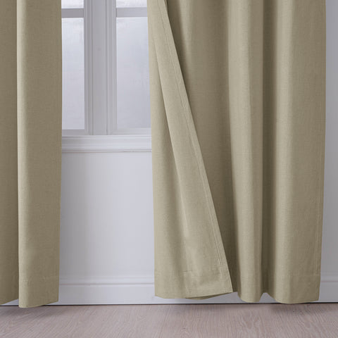 OY66 Extra Long Ultra-Soft Blackout Double-Sided Lightweight Linen Curtain 1 Panel