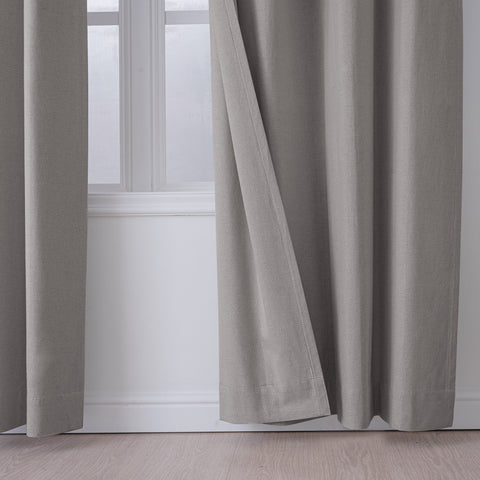 OY66 Ultra-Soft Blackout Double-Sided Lightweight Linen Curtain Pinch Pleat 1 Panel