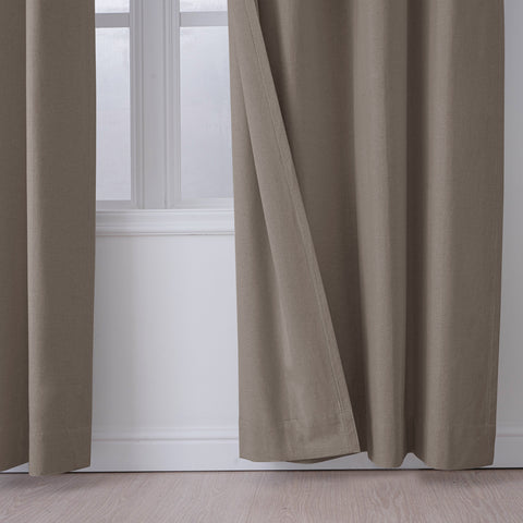 OY66 Extra Long Ultra-Soft Blackout Double-Sided Lightweight Linen Curtain 1 Panel