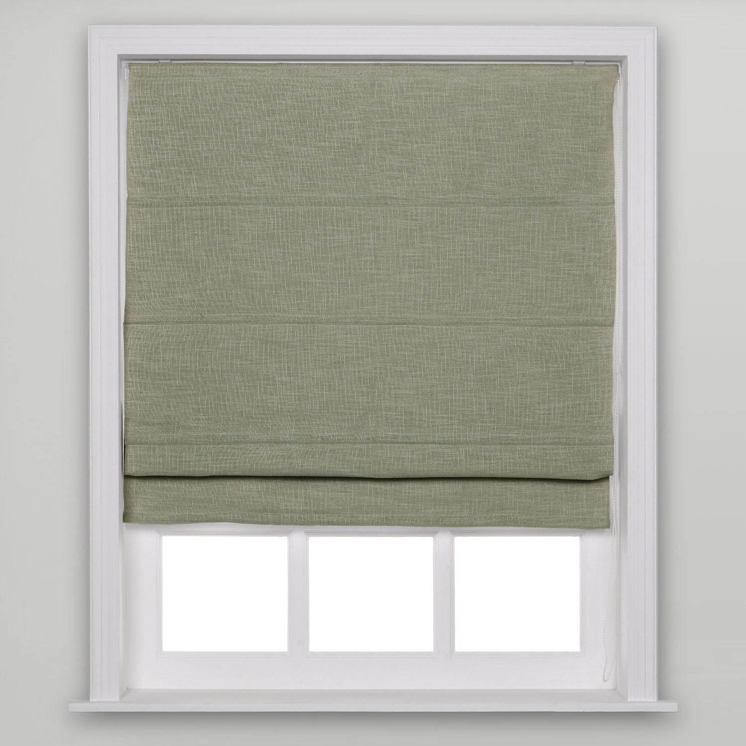 1908 Roman Shade Velcro Faux Linen Light Filtering, Blackout, Room Darkening, Installation Hardware Included - Cololeaf -- #11 Light Grey