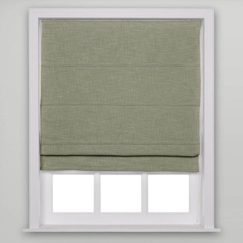 1908 Roman Shade Velcro Faux Linen Light Filtering, Blackout, Room Darkening, Installation Hardware Included - Cololeaf -- #11 Light Grey