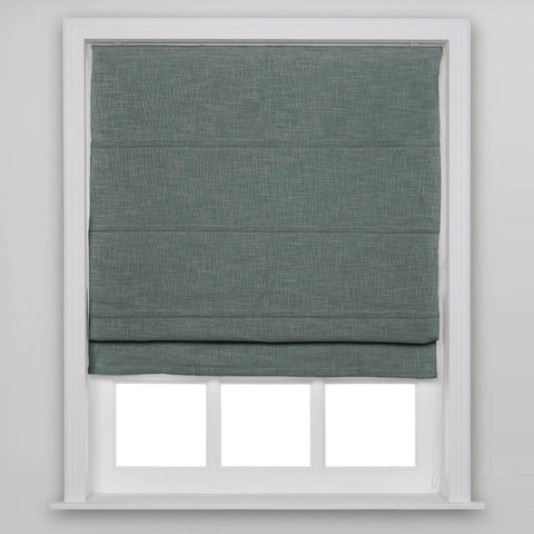 1908 Roman Shade Velcro Faux Linen Light Filtering, Blackout, Room Darkening, Installation Hardware Included - Cololeaf -- #17 Dark Grey
