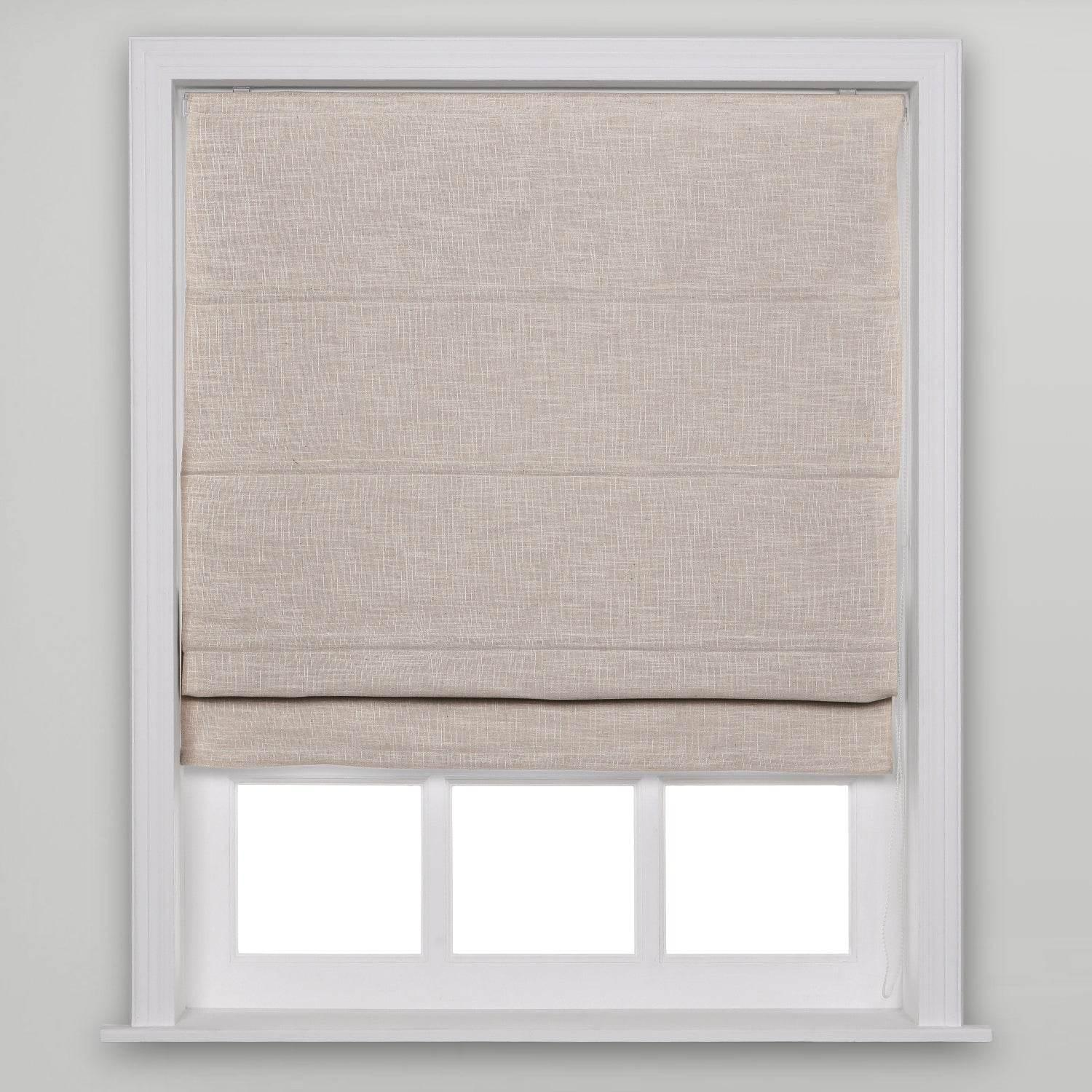 1908 Roman Shade Velcro Faux Linen Light Filtering, Blackout, Room Darkening, Installation Hardware Included - Cololeaf -- #19 Pink Lemonade
