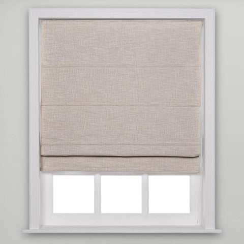 1908 Roman Shade Velcro Faux Linen Light Filtering, Blackout, Room Darkening, Installation Hardware Included - Cololeaf -- #19 Pink Lemonade