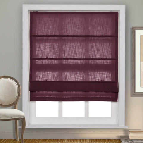 1908 Roman Shade Velcro Faux Linen Light Filtering, Blackout, Room Darkening, Installation Hardware Included - Cololeaf -- #0 Snow White