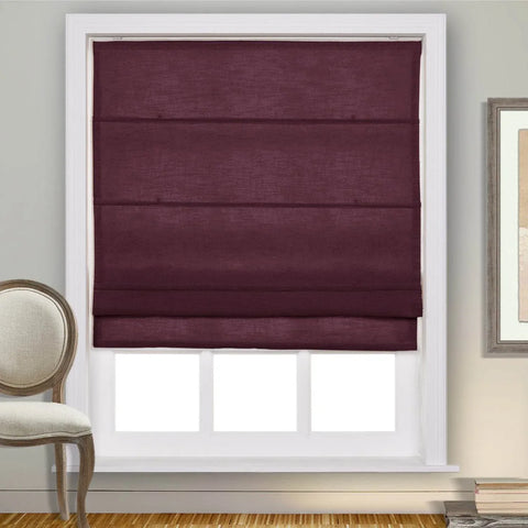 1908 Roman Shade Velcro Faux Linen Light Filtering, Blackout, Room Darkening, Installation Hardware Included - Cololeaf -- #0 Snow White