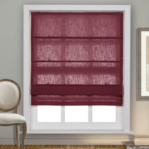 1908 Roman Shade Velcro Faux Linen Light Filtering, Blackout, Room Darkening, Installation Hardware Included - Cololeaf -- #0 Snow White