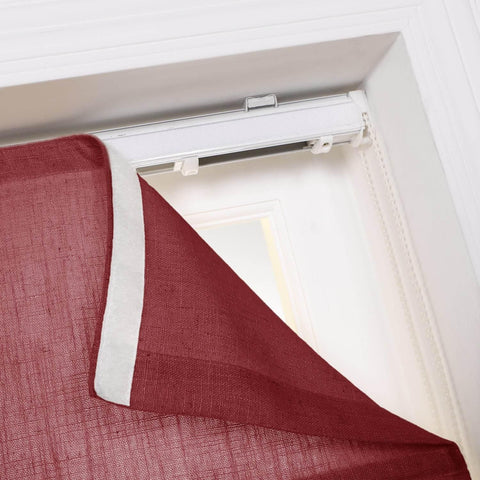 1908 Roman Shade Velcro Faux Linen Light Filtering, Blackout, Room Darkening, Installation Hardware Included - Cololeaf -- #0 Snow White