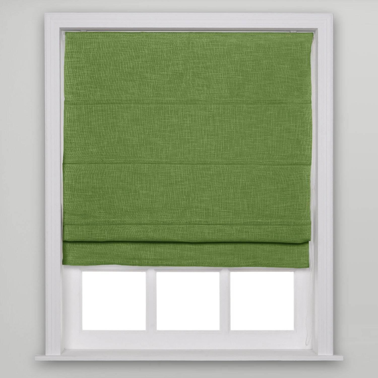 1908 Roman Shade Velcro Faux Linen Light Filtering, Blackout, Room Darkening, Installation Hardware Included - Cololeaf -- #0 Snow White