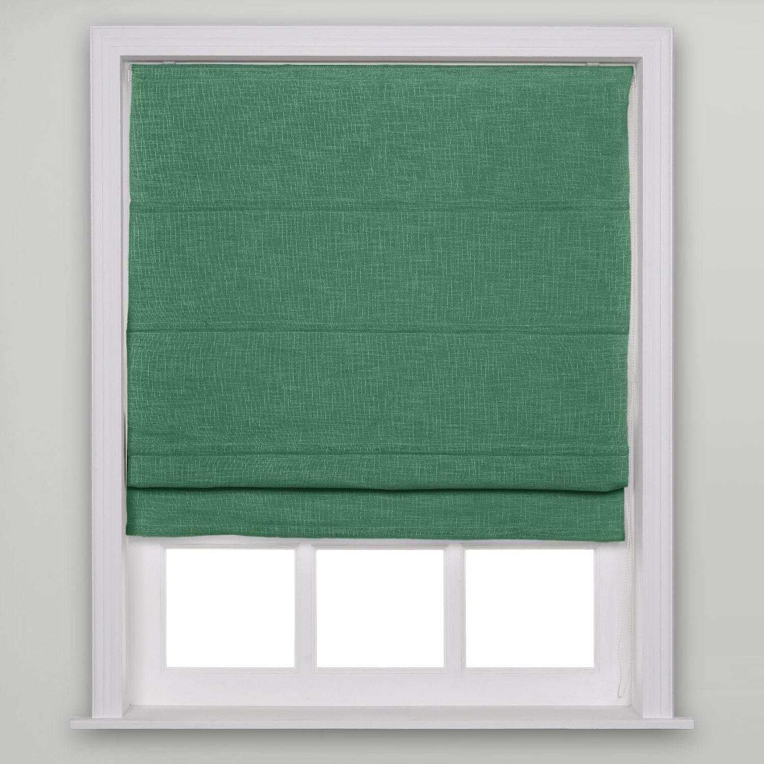 1908 Roman Shade Velcro Faux Linen Light Filtering, Blackout, Room Darkening, Installation Hardware Included - Cololeaf -- #0 Snow White
