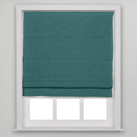 1908 Roman Shade Velcro Faux Linen Light Filtering, Blackout, Room Darkening, Installation Hardware Included - Cololeaf -- #0 Snow White