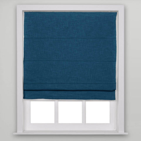 1908 Roman Shade Velcro Faux Linen Light Filtering, Blackout, Room Darkening, Installation Hardware Included - Cololeaf -- #0 Snow White