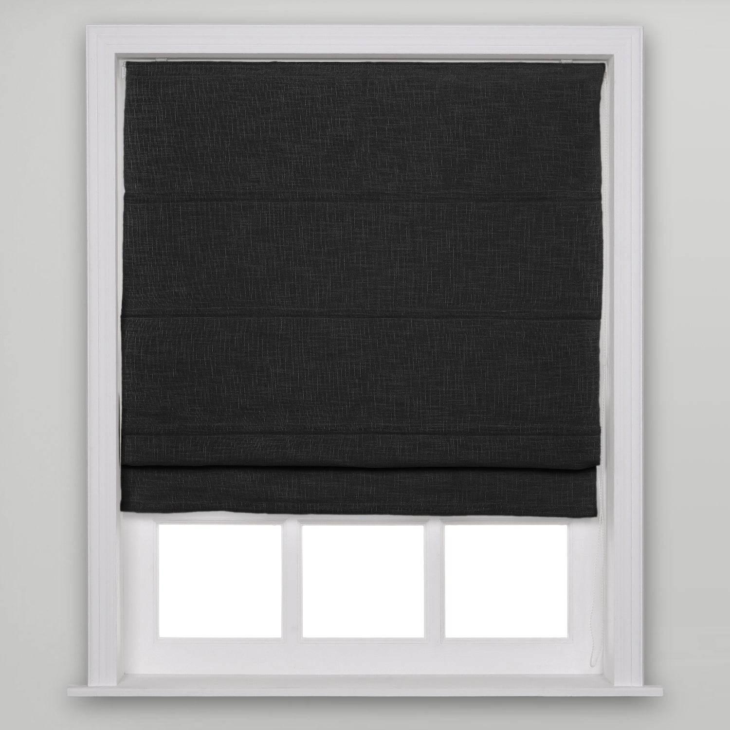 1908 Roman Shade Velcro Faux Linen Light Filtering, Blackout, Room Darkening, Installation Hardware Included - Cololeaf -- #0 Snow White