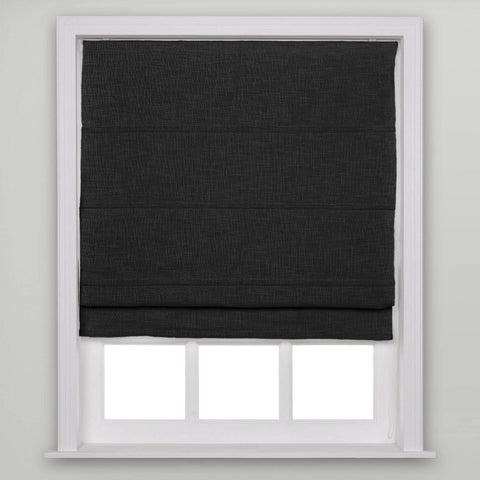 1908 Roman Shade Velcro Faux Linen Light Filtering, Blackout, Room Darkening, Installation Hardware Included - Cololeaf -- #0 Snow White