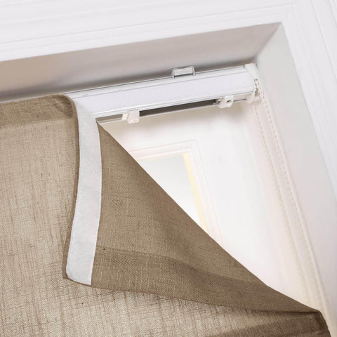 1908 Roman Shade Velcro Faux Linen Light Filtering, Blackout, Room Darkening, Installation Hardware Included - Cololeaf -- #0 Snow White
