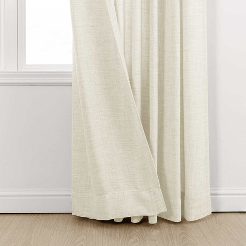 TW04 Linen Textured Light Filtering Sheer Curtain Pinch Pleat
