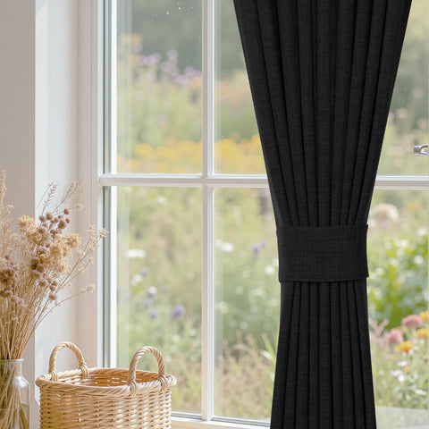 TW04 Linen Textured Light Filtering Sheer Curtain Pinch Pleat