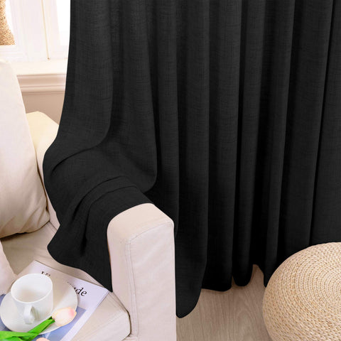 TW04 Linen Textured Light Filtering Sheer Curtain Pinch Pleat