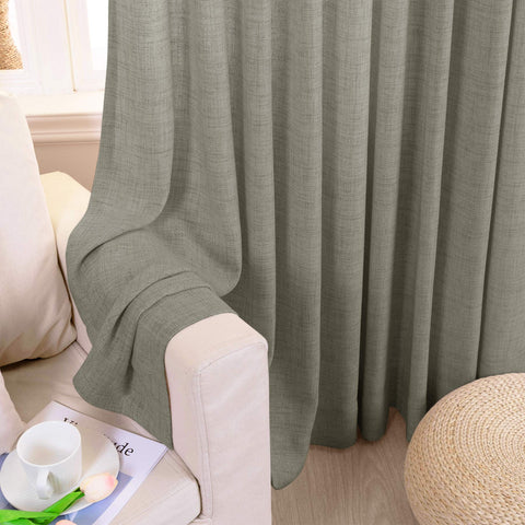 TW04 Linen Textured Light Filtering Sheer Curtain Pinch Pleat
