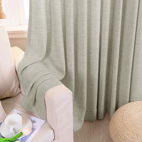 TW04 Linen Textured Light Filtering Sheer Curtain Pinch Pleat