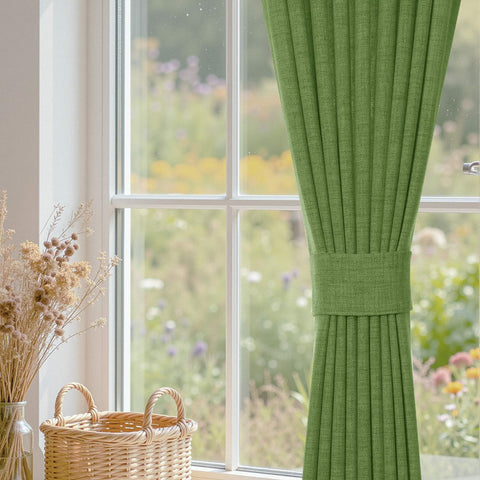 TW04 Linen Textured Light Filtering Sheer Curtain Pinch Pleat