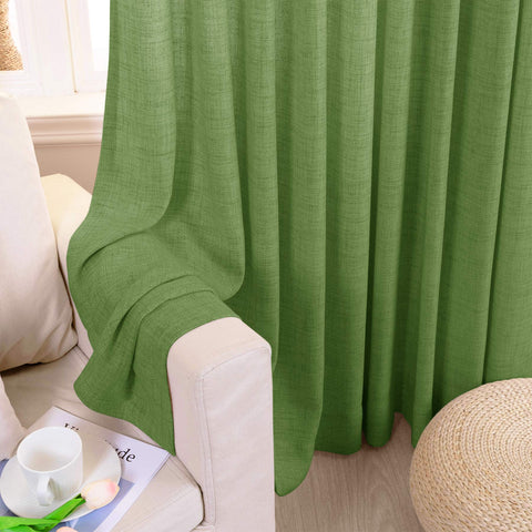 TW04 Linen Textured Light Filtering Sheer Curtain Pinch Pleat