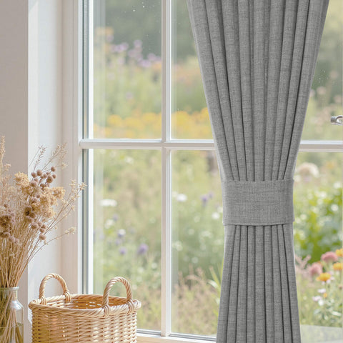 TW04 Linen Textured Light Filtering Sheer Curtain Pinch Pleat