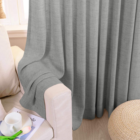 TW04 Linen Textured Light Filtering Sheer Curtain Pinch Pleat
