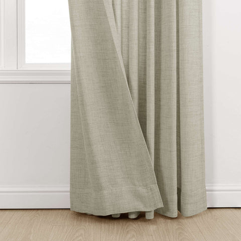 TW04 Linen Textured Light Filtering Sheer Curtain Pinch Pleat
