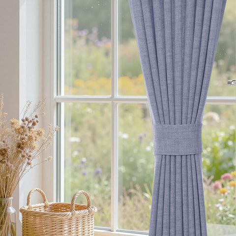 TW04 Linen Textured Light Filtering Sheer Curtain Pinch Pleat