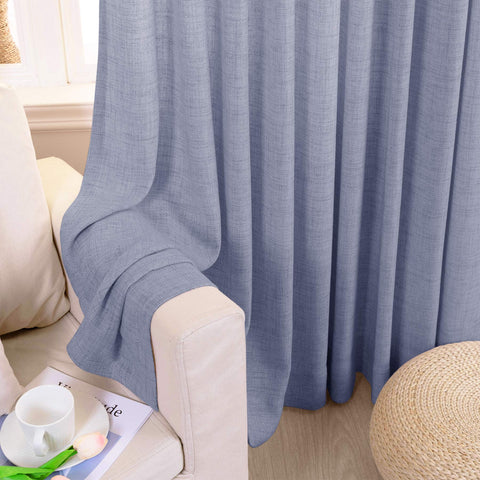 TW04 Linen Textured Light Filtering Sheer Curtain Pinch Pleat