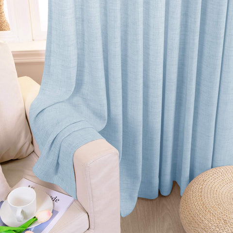 TW04 Linen Textured Light Filtering Sheer Curtain Pinch Pleat