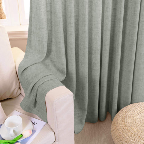 TW04 Linen Textured Light Filtering Sheer Curtain Pinch Pleat
