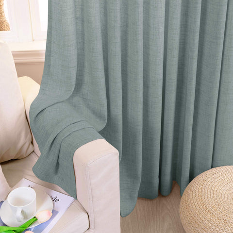 TW04 Linen Textured Light Filtering Sheer Curtain Pinch Pleat