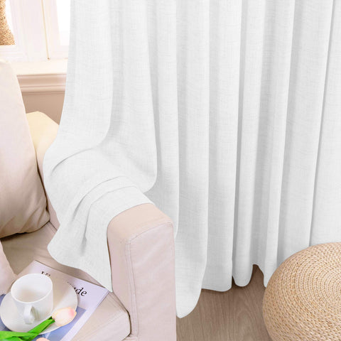 TW04 Linen Textured Light Filtering Sheer Curtain Pinch Pleat