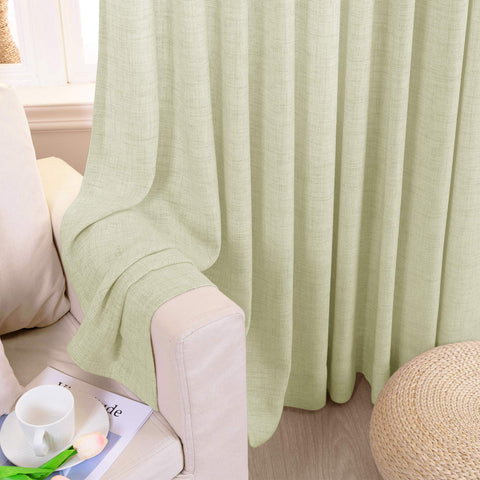 TW04 Linen Textured Light Filtering Sheer Curtain Pinch Pleat