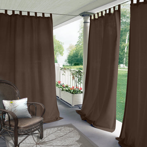 Rose Outdoor Curtains, Waterproof Thermal Insulated Blackout, Tab Top 1 Panel