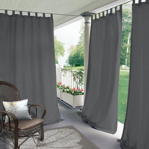 Rose Outdoor Curtains, Waterproof Thermal Insulated Blackout, Tab Top 1 Panel
