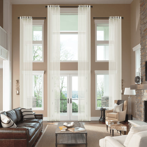 HN906 Extra Long Semi-Sheer For Outdoor Indoor Nickle Grommet 1 Panel