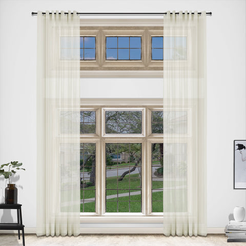 HN906 Extra Long Semi-Sheer For Outdoor Indoor Nickle Grommet 1 Panel