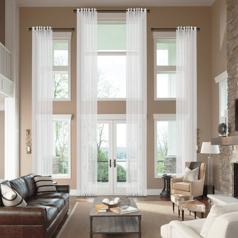 HN906 Extra Long Semi-Sheer For Outdoor Indoor Nickle Grommet 1 Panel