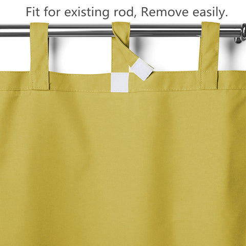 Rose Outdoor Curtains, Waterproof Thermal Insulated Blackout, Tab Top Velcro Detachable 1 Panel