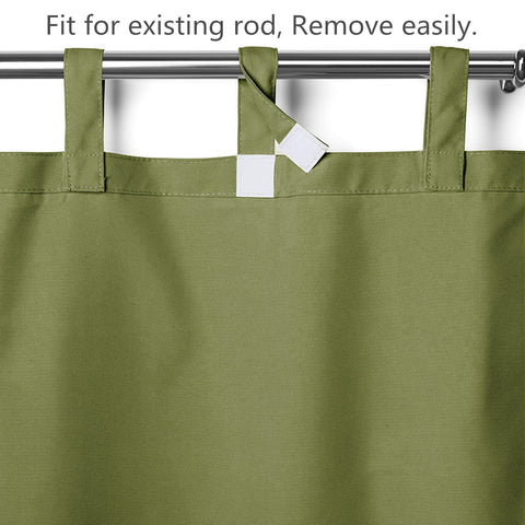 Rose Outdoor Curtains, Waterproof Thermal Insulated Blackout, Tab Top Velcro Detachable 1 Panel