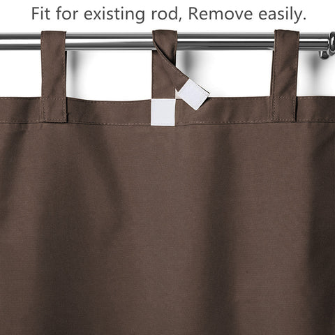 Rose Outdoor Curtains, Waterproof Thermal Insulated Blackout, Tab Top Velcro Detachable 1 Panel