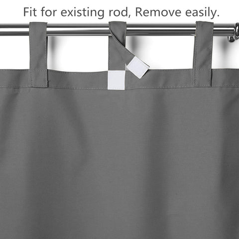 Rose Outdoor Curtains, Waterproof Thermal Insulated Blackout, Tab Top Velcro Detachable 1 Panel