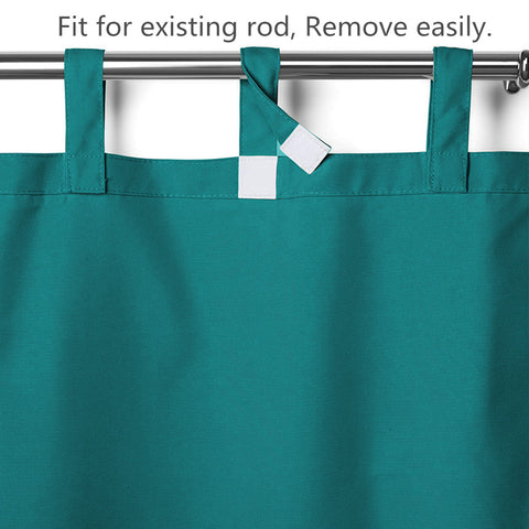 Rose Outdoor Curtains, Waterproof Thermal Insulated Blackout, Tab Top Velcro Detachable 1 Panel